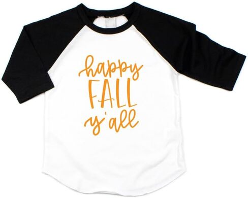 Bump and Beyond Designs Toddler and Youth, Happy Fall Y'all Raglan for Halloween in Kuwait