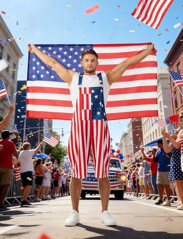 American Flag Overalls Men 4th of July Bibs Outfit Patriotic Costume Shorts Romper Jumpsuit Independence Labor Day in Saudi Arabia