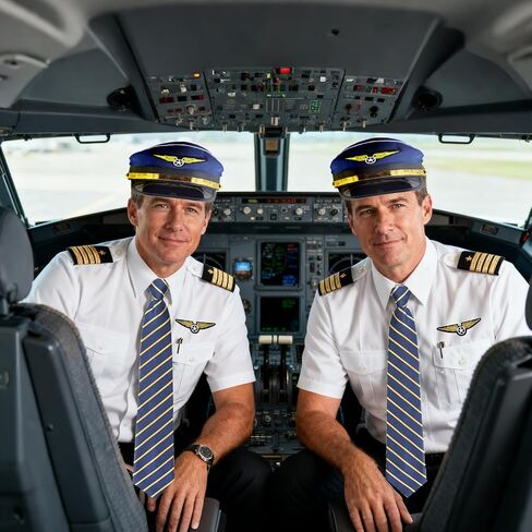Pilot Costume Accessories Set Airline Captain Hat Sunglasses Tie Badge Dress up Supplies for Halloween Party Cosplay (Blue) in Saudi Arabia