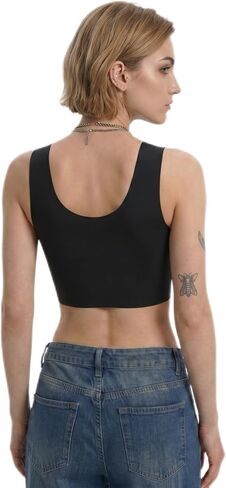 Black Cherry Seamless Chest Binder - FTM Transgender Compression Vest, Breathable, Invisible Tomboy Binder Top,X-Large,Black in Saudi Arabia