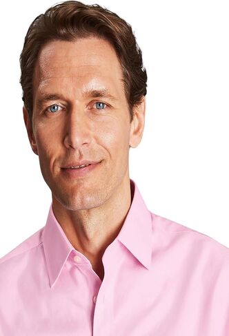 Charles Tyrwhitt Shirts for Men – Twill Non-Iron Formal Dress Shirt – Long Sleeve Cotton Shirt – Slim Fit with Classic Collar in Saudi Arabia