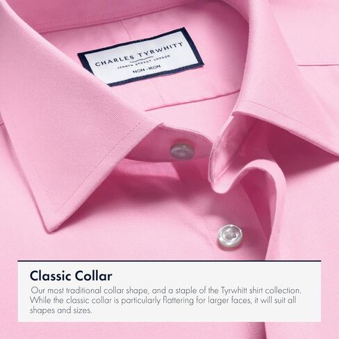 Charles Tyrwhitt Shirts for Men – Twill Non-Iron Formal Dress Shirt – Long Sleeve Cotton Shirt – Slim Fit with Classic Collar in Saudi Arabia
