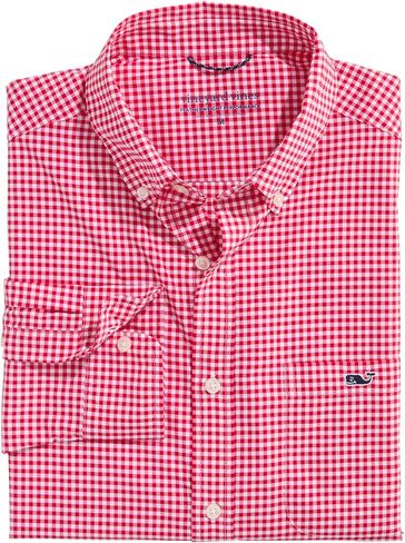 قميص Vineyard Vines الرجالي من Coral Reef Gingham Featherweight Performance in Kuwait