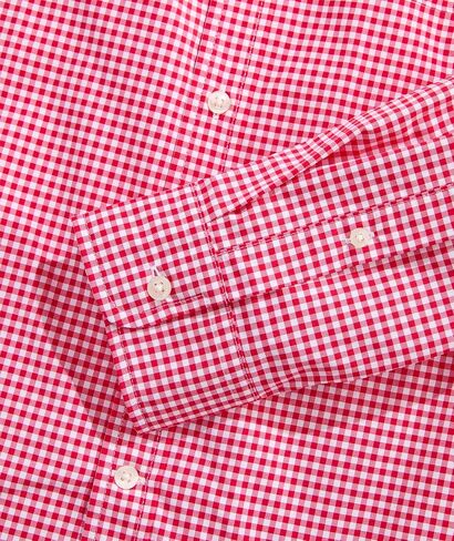 قميص Vineyard Vines الرجالي من Coral Reef Gingham Featherweight Performance in Kuwait