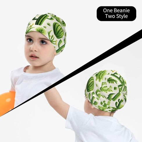 Cactus Patterns Beanie Hat for Kids Slouchy Warm Skull Cap Lightweight Soft Stretch Knit Hats Headwear for Boys Girls Kid Hat in Kuwait