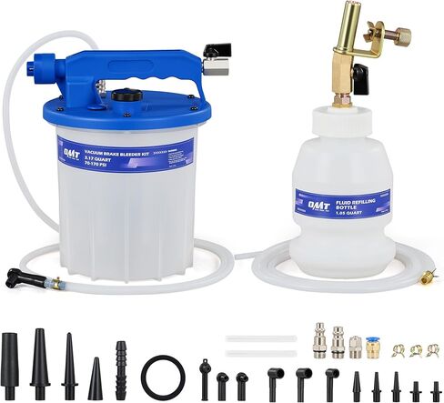 Orion Motor Tech 3L Vacuum Brake Bleeder Kit, Pneumatic Brake Fluid Bleeder Kit with 3.2 qt Brake Fluid Extractor 1L Refilling Bottle 18 Adapters, One Person Brake Bleed Fluid Pump Brake Bleeding Tool in Saudi Arabia