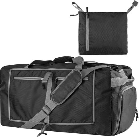 60L Duffle Bag with Shoes Compartment - Foldable&Large Capacity Travel Duffel Bags, Lightweight & Water-Resistant Gym Bag - Rose in Saudi Arabia