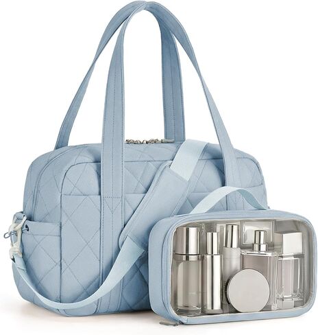 Percover Weekender Bag for Women, Ultra Lightweight Travel Duffle, Carry On Personal Item Overnight Bag with Toiletry Pouch & Compartments, Quilted Gym & Travel Bag, Camel Tan in Kuwait