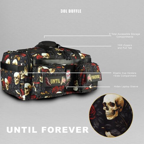 WOLFpak 30L Perfect Duffle Bag (Until Forever) Tactical Gym Bag Hardshell Base 1000D Waterproof Travel Carry On with Shoe Compartment, Dual Cup Holders, Laptop Sleeve & Molle Straps in Kuwait