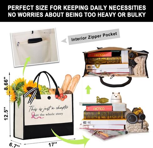 BaubleDazz Breast Cancer Gifts for Women, Large Capacity Tote Bag, Breast Cancer Awareness Accessories, Ovarian Cancer Care in Saudi Arabia