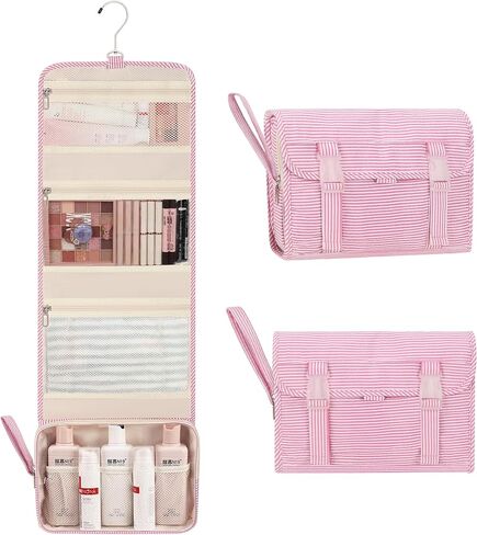 Relavel Travel Hanging Toiletry Bag for Men Women Travel Kit Shaving Bag Waterproof Large Makeup Bag Wash Bag Makeup Organizer Cosmetic Case for Bathroom Shower Black in Saudi Arabia