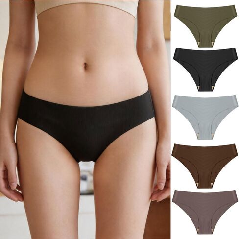 7 Pack Women's Seamless Hipster No Show Panties Invisibles Briefs Soft Stretch Bikini for Gym and Everyday in Kuwait