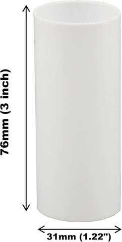 Creative Hobbies Set of 6, 3 Inch Tall White Plastic Candle Covers Sleeves Chandelier Socket Covers ~Standard (Medium) Base (Pack of 2) in Kuwait