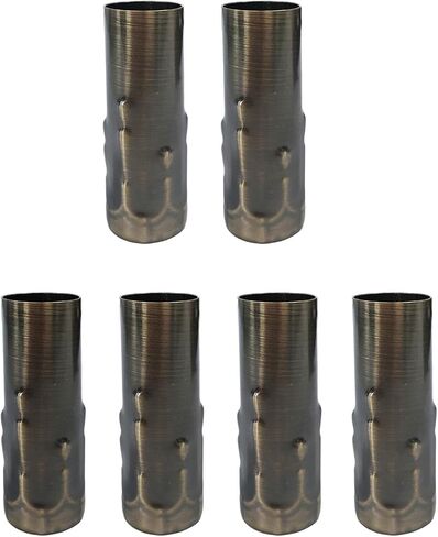 6-Pack E14 Lamp Sleeves, 25mm x 80mm Bronze Metal Tubes - Decorative Covers for Candle Bulb Holders in Saudi Arabia