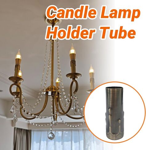 6-Pack E14 Lamp Sleeves, 25mm x 80mm Bronze Metal Tubes - Decorative Covers for Candle Bulb Holders in Saudi Arabia