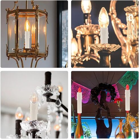 Chandelier Candle Covers 40-Pack Teardrop Plastic Sleeves, Candle & Pendant Light Socket Covers in Saudi Arabia