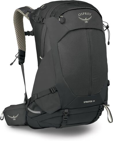 Osprey Stratos 34L Men's Hiking Backpack - Camping Bag with Waterproof Raincover, Bottle Pockets, & Gear Straps, Nirvana Blue in Kuwait