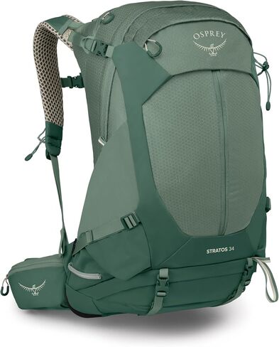 Osprey Stratos 34L Men's Hiking Backpack - Camping Bag with Waterproof Raincover, Bottle Pockets, & Gear Straps, Nirvana Blue in Kuwait