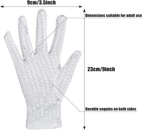 SATINIOR 1 Pairs Silver Sequin Gloves Mesh Glitter Gloves Sequin Dance Mittens for Men Women Dress Costume Accessories in Kuwait
