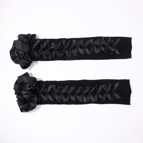 Fingerless Lace Gloves Women Gothic Bowtie Arm Sleeves Y2K for Lolita Dress Mesh Ruffles Lace Arm Sleeves For Wedding in Saudi Arabia