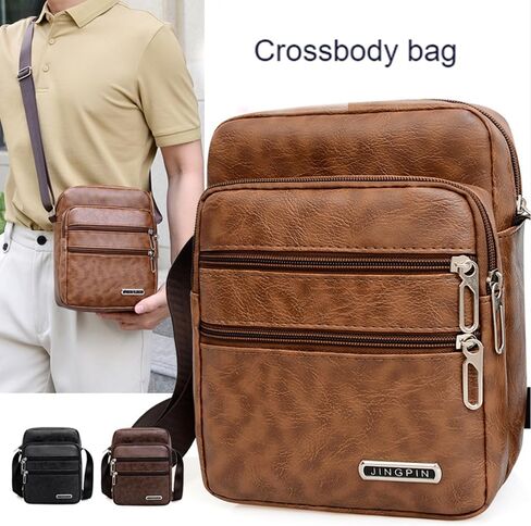 Men's Crossbody Bag Multi-layer Inclined Cross Bags Large Capacity Shoulder Bag Casual Cossbody Bags Fashionable Backpack in Kuwait