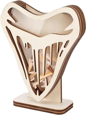 PH PandaHall Shark Tooth Holder Wooden Shadow Box 5.3x5.9 inch Natural Wood Shark Teeth Display Case with Clear Window for Coastal Beach Room Bedroom Home Decoration Gift for Collectors in Kuwait