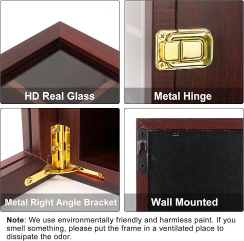 FramePro Rock Display Case - Adjustable Mineral Collection Box with Glass Lid, Wooden Cabinet for Rock, Fossil, Crystal, Seashell Collections - Geology Gift for Adults/Kids (16" x 13.5", Brown) in Saudi Arabia