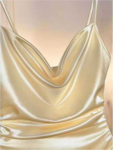 SHENHE Women's Cowl Neck Bodysuit Spaghetti Strap Ruched Draped Front Going Out Bodysuit in Kuwait