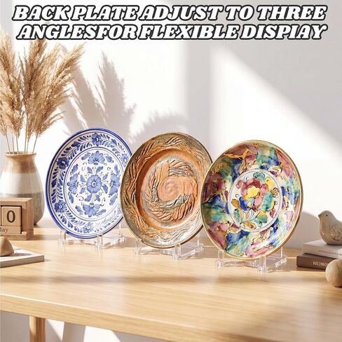 RattanView 3 Pack Acrylic Picture Stand Adjustable Clear Display Stand Acrylic Easel Display Plate Holders for 7-12 inch Large Artwork, Photos Collectibles, Book and Picture Frame in Kuwait