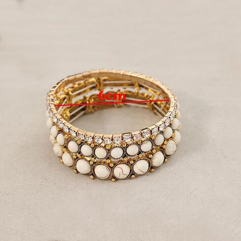 Western Bracelets for Women Stackable Turquoise Bracelet Rhinestone Elastic Bracelet Boho Western Country Cowgirl Jewelry Costume Accessories in Kuwait