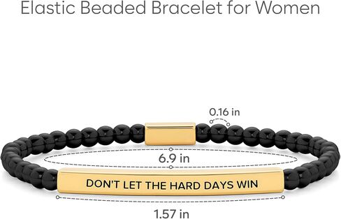 DONT LET THE HARD DAYS WIN Stainless Steel Beaded Bracelet for Women Inspirational Jewelry Gift in Kuwait