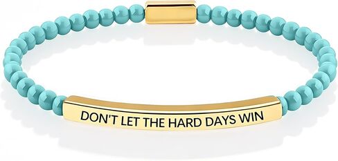 DONT LET THE HARD DAYS WIN Stainless Steel Beaded Bracelet for Women Inspirational Jewelry Gift in Kuwait