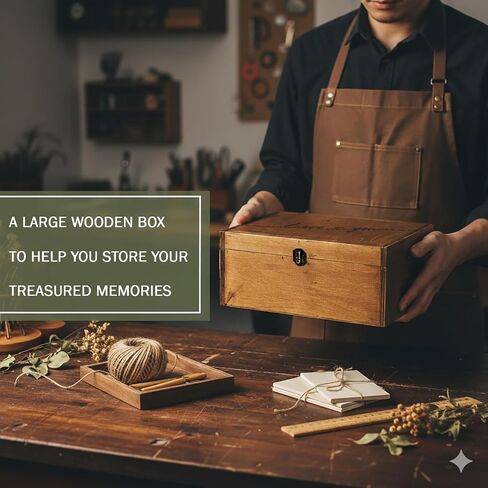 Love You Memory Wooden Box, Large Wooden Keepsake Box 11.6" x 8.7" x 5", Wedding Gift For Couples, Engraved Memory Love Letter, Birthday Valentine Gift For Wife Girlfriend Husband Boyfriend in Saudi Arabia