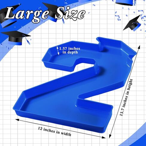 Tellingyou 4 Pcs 13.7" 2026 Charcuterie Numbers Fillable Graduation Disposable Mache Box Chocolate Candy Tray Grad Container Decoration(Blue,2026) in Kuwait