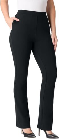 Roaman's Women's Plus Size Petite Plus Size Ponte Bootcut Pant with Pockets and Pull On Elastic Waist in Kuwait