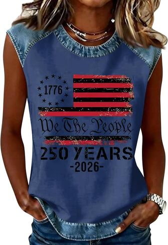 American Flag Tank Top Women Patriotic 4Th of July Shirt Raglan Sleeveless Crew Neck Loose Shirts Summer USA Flag Tops in Kuwait