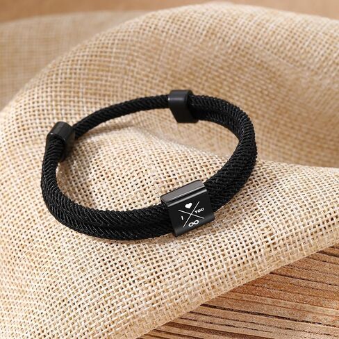 Fathers Day Gift, 2026 Graduation Gifts Bracelets for Men I Love You Gifts for Him Boyfriend Husband Adjustable Rope Bracelet for Men Dad Son Grandson Anniversary Birthday Jewelry Stocking Stuffers in Kuwait