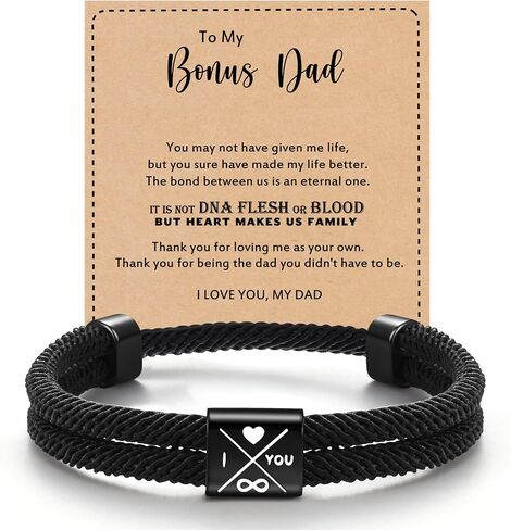 Fathers Day Gift, 2026 Graduation Gifts Bracelets for Men I Love You Gifts for Him Boyfriend Husband Adjustable Rope Bracelet for Men Dad Son Grandson Anniversary Birthday Jewelry Stocking Stuffers in Kuwait