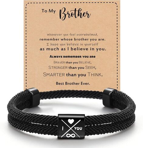 Fathers Day Gift, 2026 Graduation Gifts Bracelets for Men I Love You Gifts for Him Boyfriend Husband Adjustable Rope Bracelet for Men Dad Son Grandson Anniversary Birthday Jewelry Stocking Stuffers in Kuwait