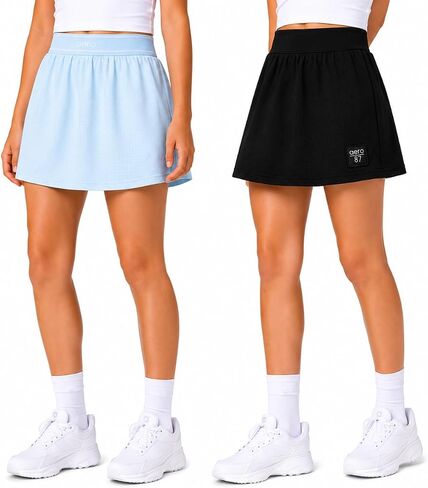 AEROPOSTALE Girls Skorts - 2 Pack Performance Woven Jersey Scooter Skirt for Girls with Inner Gym Tennis Golf Athletic Shorts in Kuwait