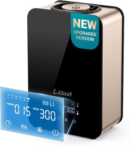 JCLOUD Waterless Essential Oil Diffuser - Cold Air Scent Diffuser Oil Machine for Home Office Hotel, HVAC Compatible, Up to 2000 Sq Ft, Upgraded Display and Button Controls, Black in Saudi Arabia