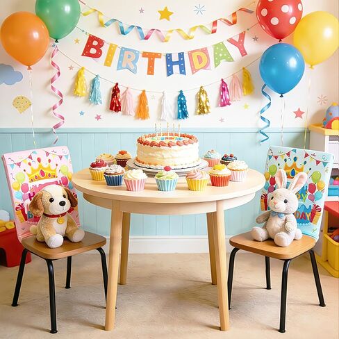 2 Pcs Birthday Chair Covers for Kids Colorful Happy Birthday Seat Covers It’s My Birthday Seat Back Decor for Classroom Home Dining Party Decorations in Saudi Arabia