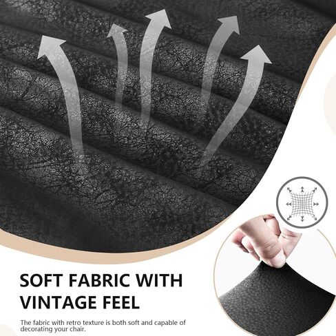 Luxurious Leather Look Dining Chair Covers Skin-Friendly Washable Synthetic PU Leather Chair Covers for Dining Chairs Set of 4, Premium & Soft High Back Kitchen Chairs Covers Stretchy (Black) in Saudi Arabia
