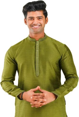 HOME ARCHIVE Men's Neck Embroidery Cotton Indian Kurta Pajama Set Casual Fashion for Indian Wedding Festivals Occasion in Saudi Arabia