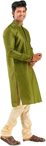 HOME ARCHIVE Men's Neck Embroidery Cotton Indian Kurta Pajama Set Casual Fashion for Indian Wedding Festivals Occasion in Saudi Arabia