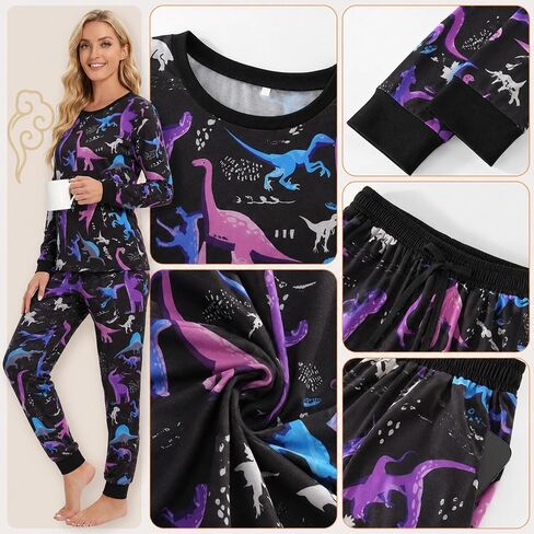 LovinPet Pajamas Set Long Sleeve Sleepwear, Unisex 2-Piece Pajama Set, Long-Sleeve Sleep Top and Lounge Pants for Adults in Kuwait