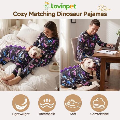 LovinPet Pajamas Set Long Sleeve Sleepwear, Unisex 2-Piece Pajama Set, Long-Sleeve Sleep Top and Lounge Pants for Adults in Kuwait