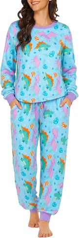 LovinPet Pajamas Set Long Sleeve Sleepwear, Unisex 2-Piece Pajama Set, Long-Sleeve Sleep Top and Lounge Pants for Adults in Kuwait