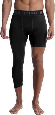 OEBLD Single Leg 3/4 Compression Tights, Unisex Sports Compression Pants in Saudi Arabia