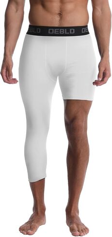 OEBLD Single Leg 3/4 Compression Tights, Unisex Sports Compression Pants in Saudi Arabia